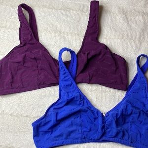 Savage X Fenty Flocked Bralette Blue & Purple Size 3X